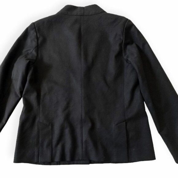 Issey Miyake FÊTE Black Wool Jacket Size 4 Japan Minimalist Collarless Blazer - Picture 9 of 16